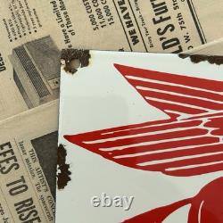Vintage Mobilgas Pegasus Oil Pump 8x12 Inches Porcelain Enamel Sign