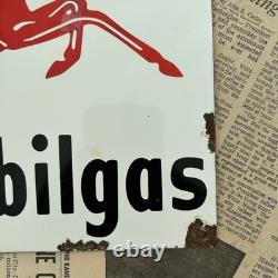 Vintage Mobilgas Pegasus Oil Pump 8x12 Inches Porcelain Enamel Sign