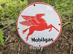 Vintage Mobilgas Porcelain Sign Dealership Gas Station Mobil Motor Oil 12
