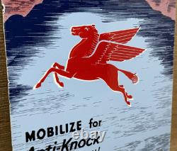 Vintage Mobilgas Porcelain Sign Dealership Gas Station Mobil Motor Oil Peggy