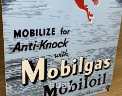 Vintage Mobilgas Porcelain Sign Dealership Gas Station Mobil Motor Oil Peggy