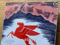 Vintage Mobilgas Porcelain Sign Dealership Gas Station Mobil Motor Oil Peggy