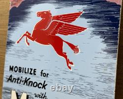 Vintage Mobilgas Porcelain Sign Dealership Gas Station Mobil Motor Oil Peggy