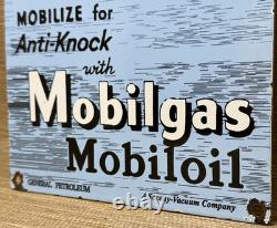 Vintage Mobilgas Porcelain Sign Dealership Gas Station Mobil Motor Oil Peggy