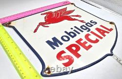 Vintage Mobilgas Special Porcelain Sign Dealership Gas Mobil Motor Oil Peggy Gas