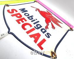 Vintage Mobilgas Special Porcelain Sign Dealership Gas Mobil Motor Oil Peggy Gas