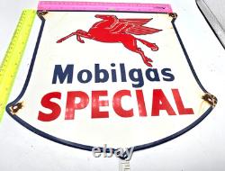 Vintage Mobilgas Special Porcelain Sign Dealership Gas Mobil Motor Oil Peggy Gas