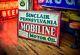 Vintage Mobiline Sinclair Sign 1920's Tin Gas Oil Station Advertising Rare