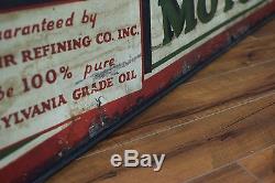Vintage Mobiline Sinclair Sign 1920's Tin Gas Oil Station Advertising RARE