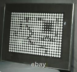 Vintage Modern OP ART Serigraph Artist Signed Print Victor Vasarely Black White