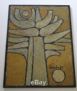 Vintage Modernist Painting Abstract Expressionism Signed Russian Polish 1960's