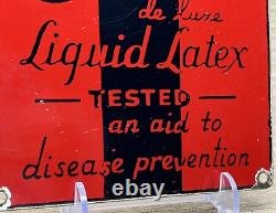 Vintage Mohawk Liquid Latex Aid To Disease Prevention Porcelain Sign Oil Gas