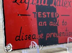 Vintage Mohawk Liquid Latex Aid To Disease Prevention Porcelain Sign Oil Gas