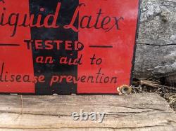 Vintage Mohawk Liquid Latex Porcelain Gas Pump Sign Indian 7 X 7