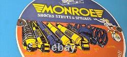 Vintage Monroe Struts Springs Sign USA Parts Service Gas Pump Porcelain Sign