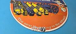 Vintage Monroe Struts Springs Sign USA Parts Service Gas Pump Porcelain Sign