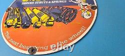 Vintage Monroe Struts Springs Sign USA Parts Service Gas Pump Porcelain Sign