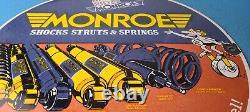 Vintage Monroe Struts Springs Sign USA Parts Service Gas Pump Porcelain Sign