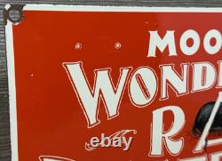 Vintage Moore's Wonderful Rat Destroyer Porcelain Sign General Store Gas Oil Ace
