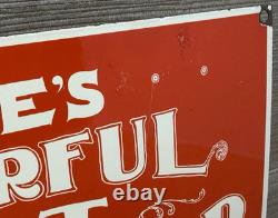 Vintage Moore's Wonderful Rat Destroyer Porcelain Sign General Store Gas Oil Ace