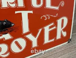 Vintage Moore's Wonderful Rat Destroyer Porcelain Sign General Store Gas Oil Ace