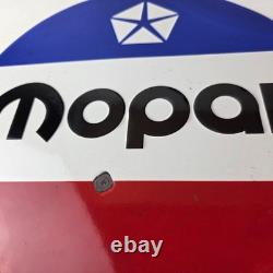 Vintage Mopar Chrysler Porcelain Sign Automobile Plymouth Gas Pump Ad Sign