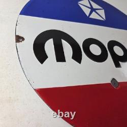 Vintage Mopar Chrysler Porcelain Sign Automobile Plymouth Gas Pump Ad Sign