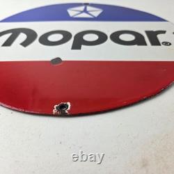 Vintage Mopar Chrysler Porcelain Sign Automobile Plymouth Gas Pump Ad Sign