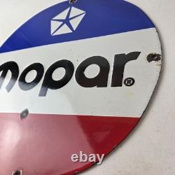 Vintage Mopar Chrysler Porcelain Sign Automobile Plymouth Gas Pump Ad Sign