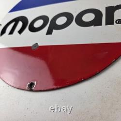 Vintage Mopar Chrysler Porcelain Sign Automobile Plymouth Gas Pump Ad Sign