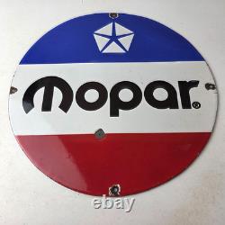 Vintage Mopar Chrysler Porcelain Sign Automobile Plymouth Gas Pump Ad Sign