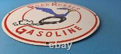 Vintage Mopar Porcelain 12 Gasoline Sales Service Road Runner Pump Plate Sign