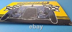 Vintage Moroso Sign Automobile Hot Rod Gasoline Service Pump Porcelain Sign
