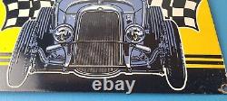 Vintage Moroso Sign Automobile Hot Rod Gasoline Service Pump Porcelain Sign