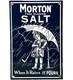 Vintage Morton Salt Porcelain Sign Restaurant Diner Gas Station Kitchen Oil Sea