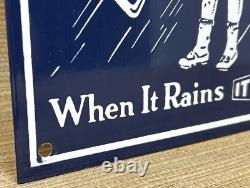 Vintage Morton Salt Porcelain Sign Restaurant Diner Gas Station Kitchen Oil Sea