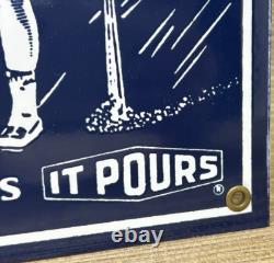 Vintage Morton Salt Porcelain Sign Restaurant Diner Gas Station Kitchen Oil Sea