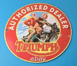 Vintage Motorcycles Sign Triumph Authorized Dealer Gas Pump Sign