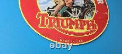 Vintage Motorcycles Sign Triumph Authorized Dealer Gas Pump Sign