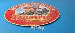 Vintage Motorcycles Sign Triumph Authorized Dealer Gas Pump Sign