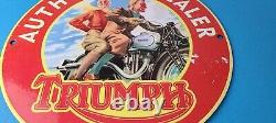 Vintage Motorcycles Sign Triumph Authorized Dealer Gas Pump Sign