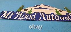 Vintage Mount Hood Auto Tire Porcelain Gas Station Auto Pump Plate Sign
