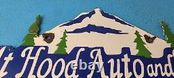 Vintage Mount Hood Auto Tire Porcelain Gas Station Auto Pump Plate Sign
