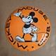 Vintage Mouse Club Mic Orange Old Us Gasoline Oil Gas Pump Enamel Porcelain Sign