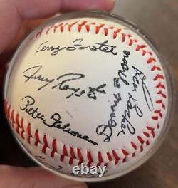 Vintage Multi Signed Baseball Joe Torre Mickey Rivers Chambliss Yankees Alumni