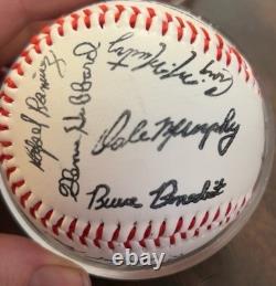 Vintage Multi Signed Baseball Joe Torre Mickey Rivers Chambliss Yankees Alumni