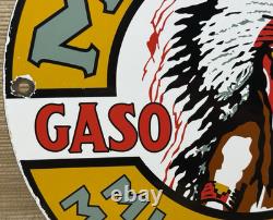 Vintage Musgo Gasoline Porcelain Sign Gas Station Pump Motor Oil Service