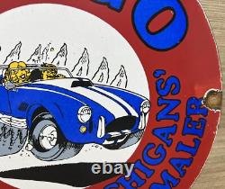 Vintage Musgo Gasoline Porcelain Sign Gas Station Pump Motor Oil Service