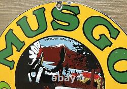 Vintage Musgo Gasoline Porcelain Sign Gas Station Pump Motor Oil Service