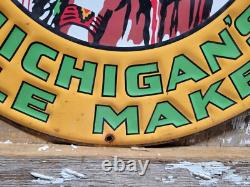 Vintage Musgo Gasoline Sign Old Embossed Metal Service Sales Gas Oil Advertising
